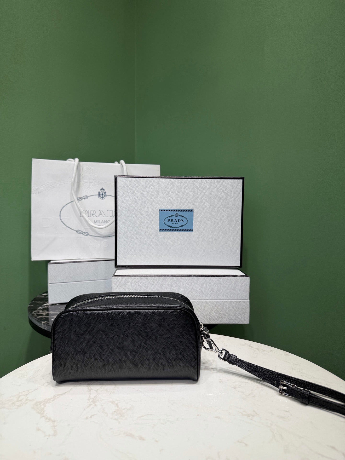 PD SAFFIANO LEATHER POUCH