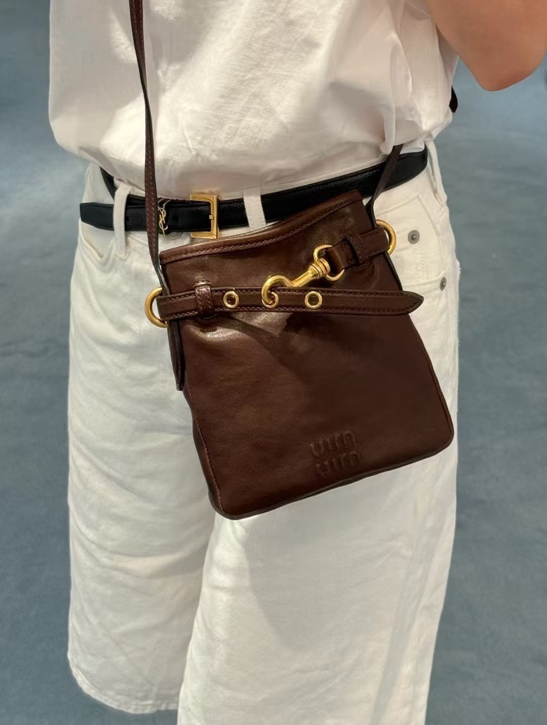 MIU M NAPPA LEATHER POUCH