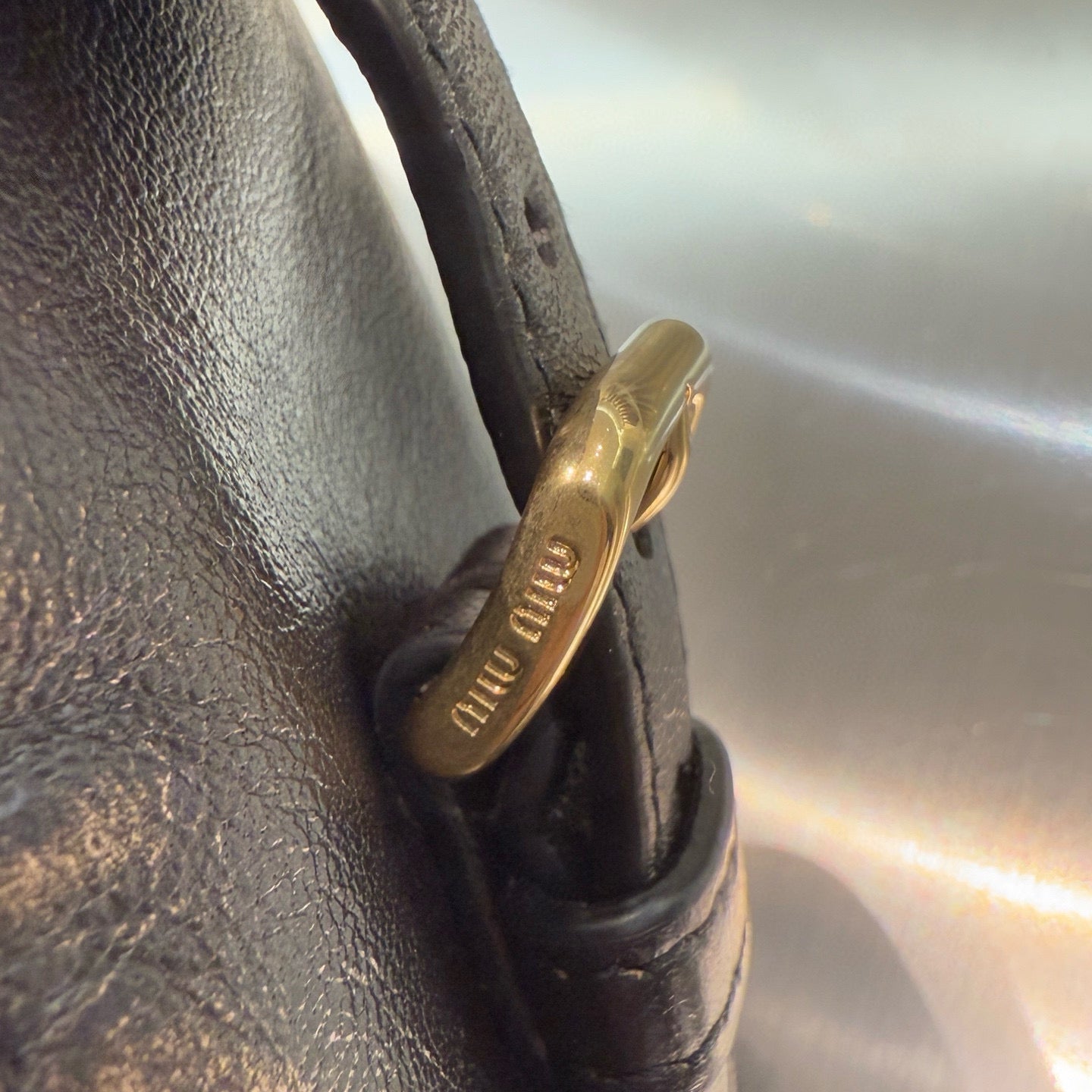 MIU M NAPPA LEATHER TOP HANDLE BAG