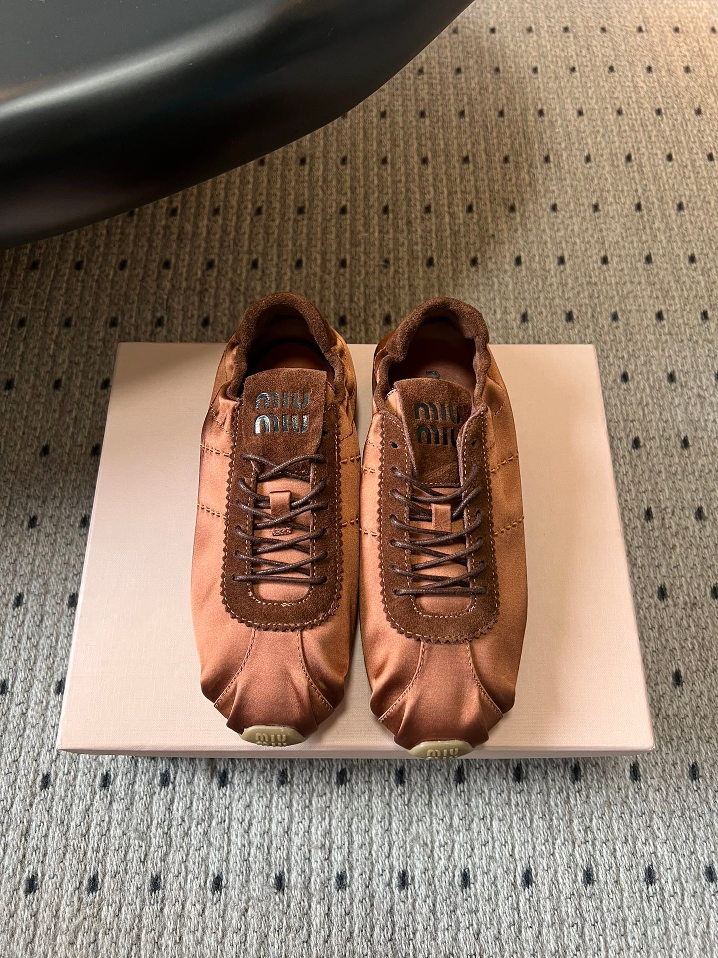 MIU M SATIN SNEAKERS