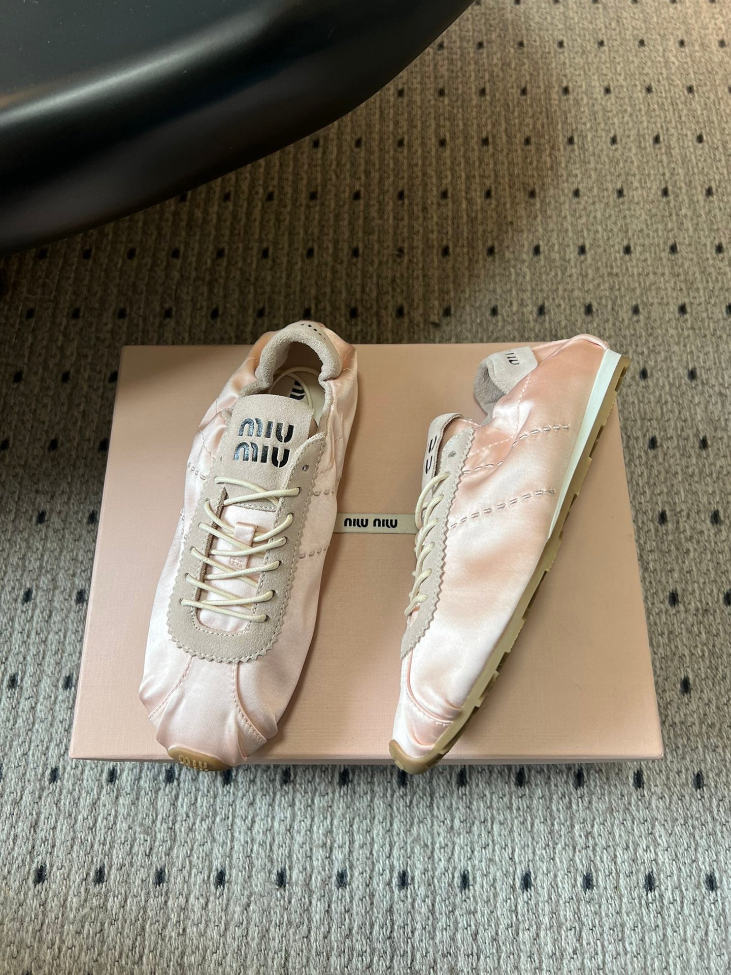 MIU M SATIN SNEAKERS