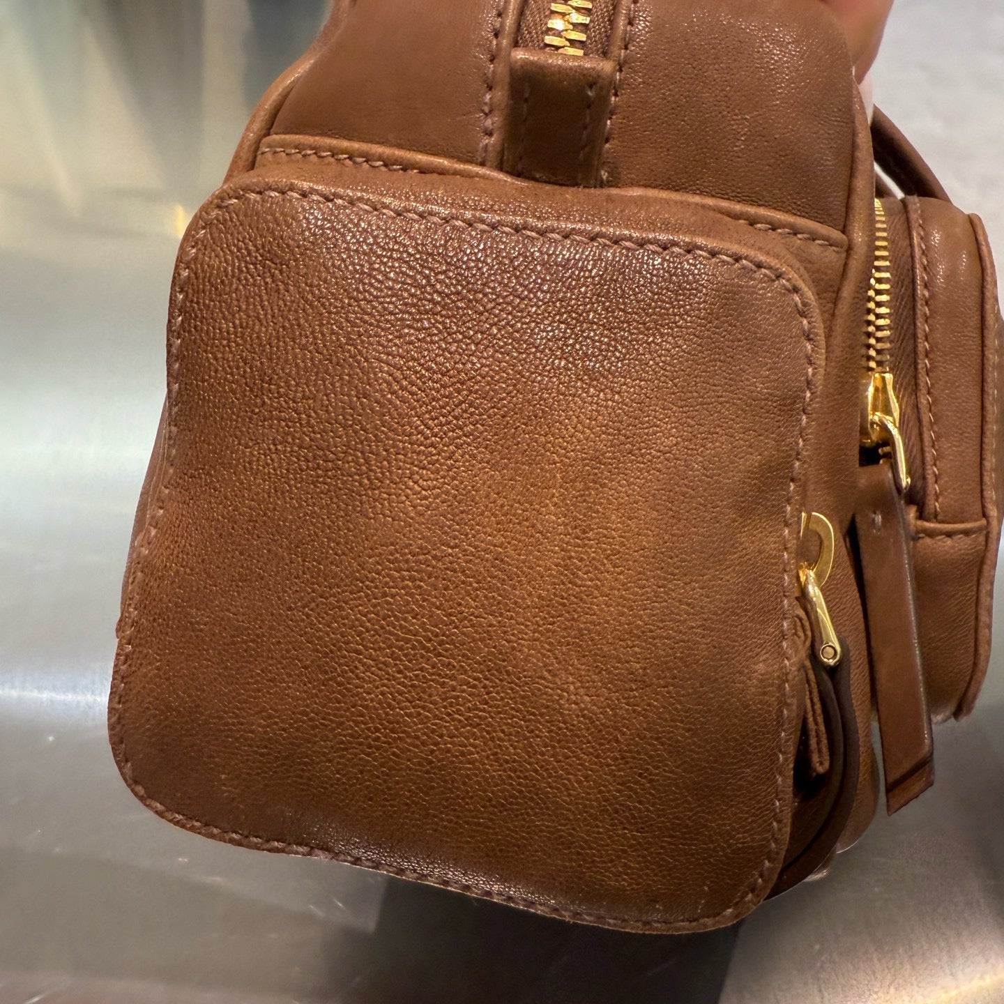 MIU M NAPPA LEATHER TOP HANDLE BAG