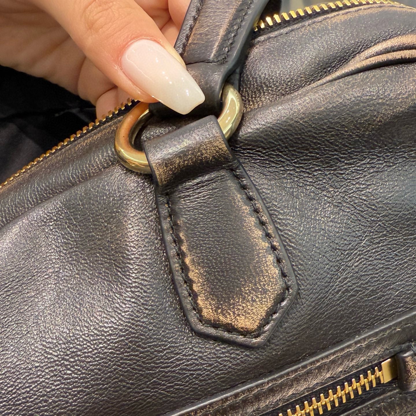 MIU M NAPPA LEATHER TOP HANDLE BAG