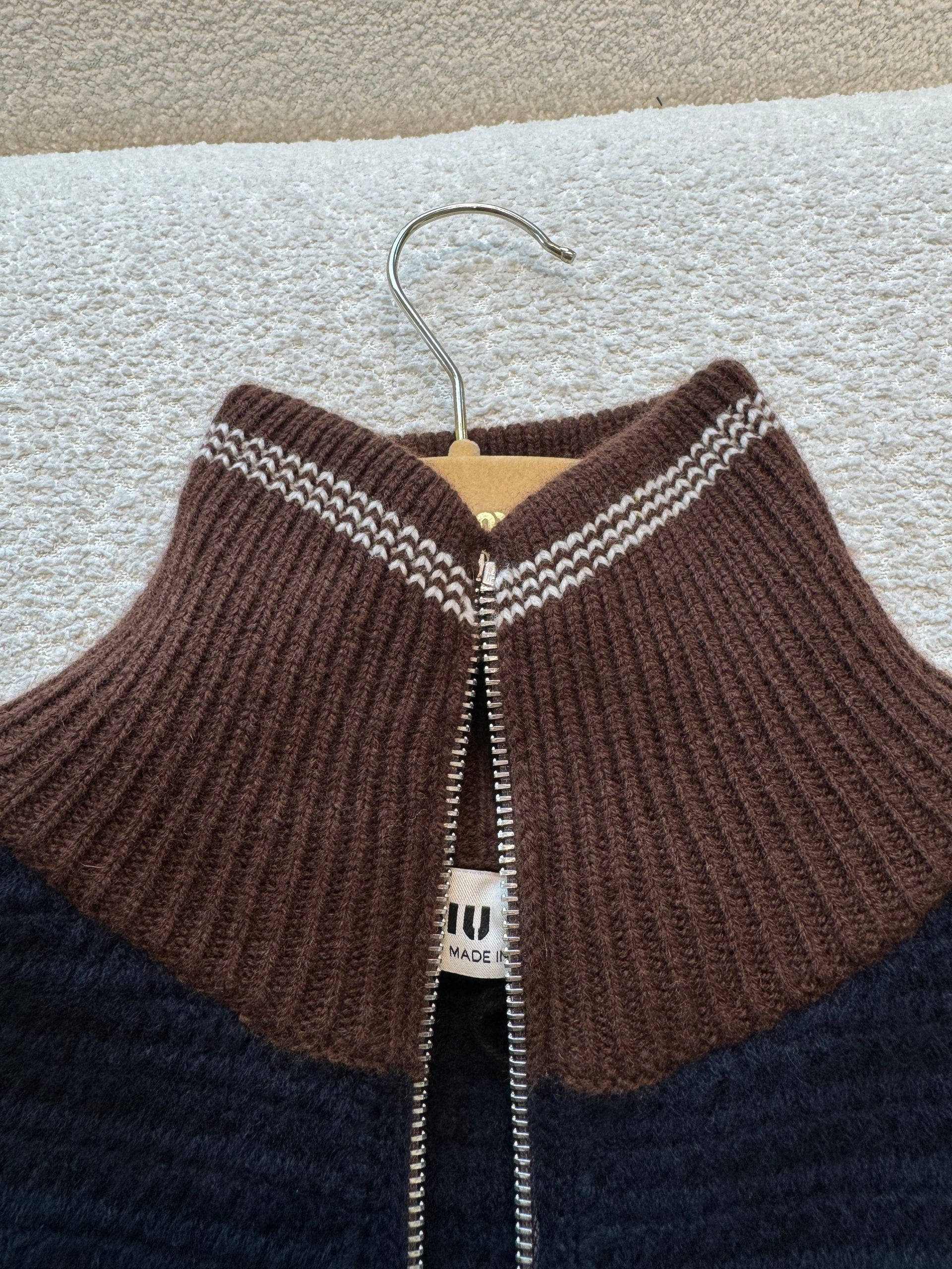 MIU M ZIP CARDIGAN
