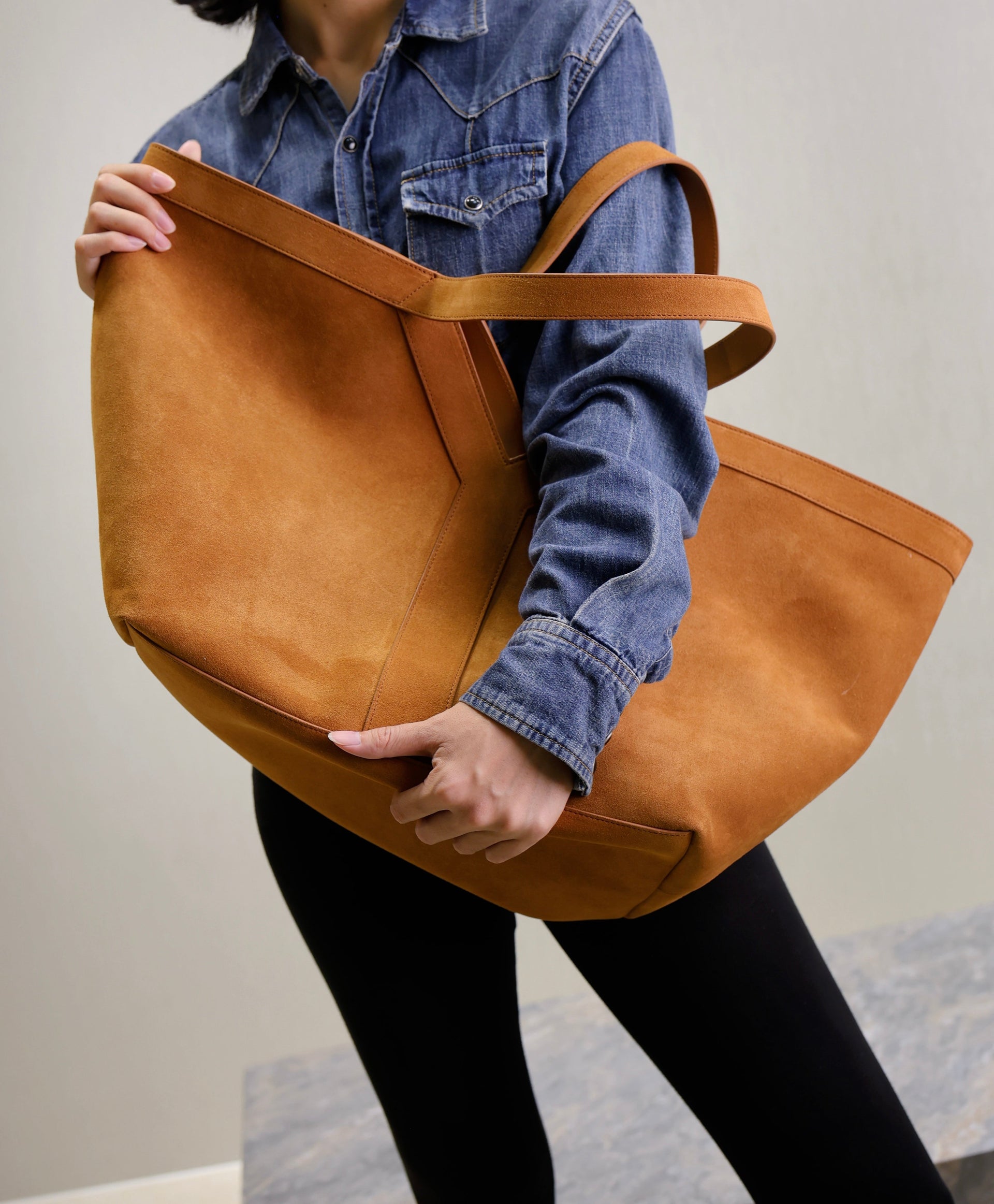 SL Y TOTE IN SUEDE BAG