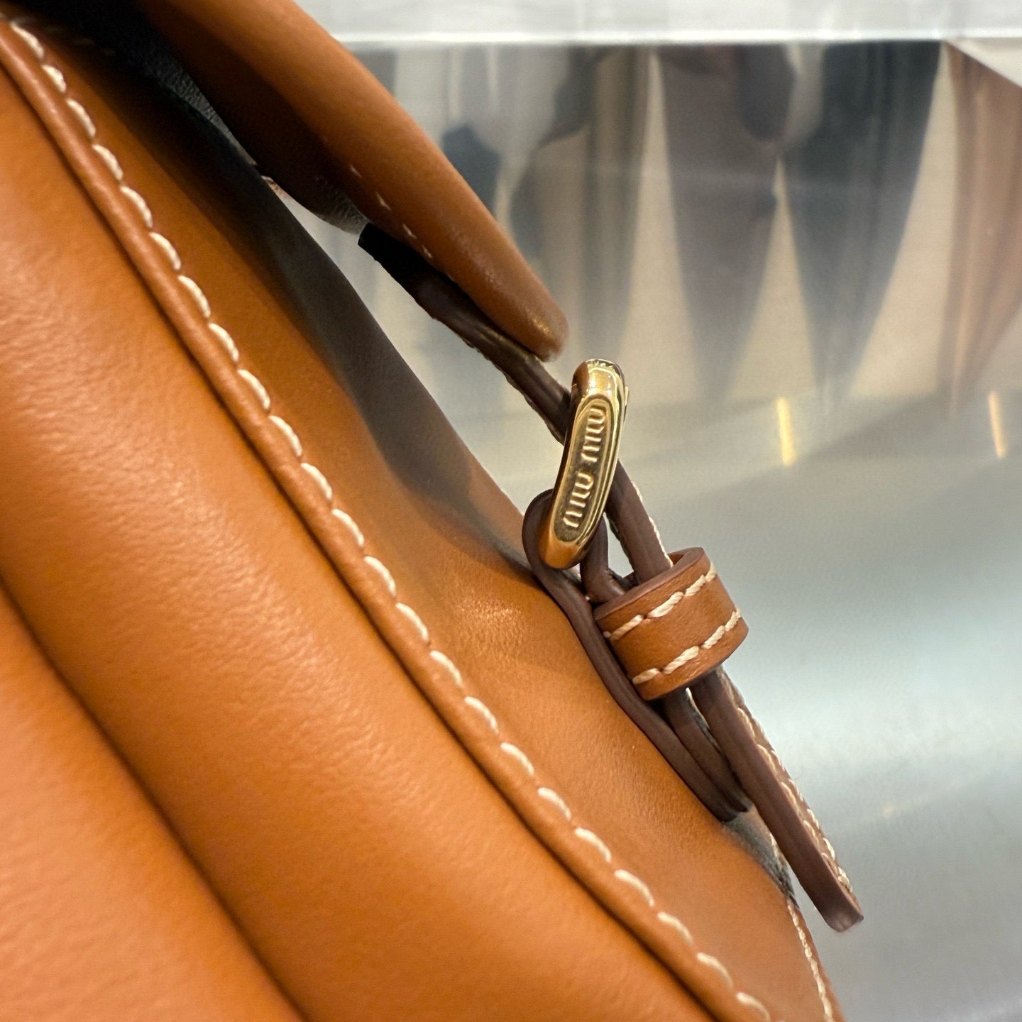 MIU M LEATHER BACKPACK