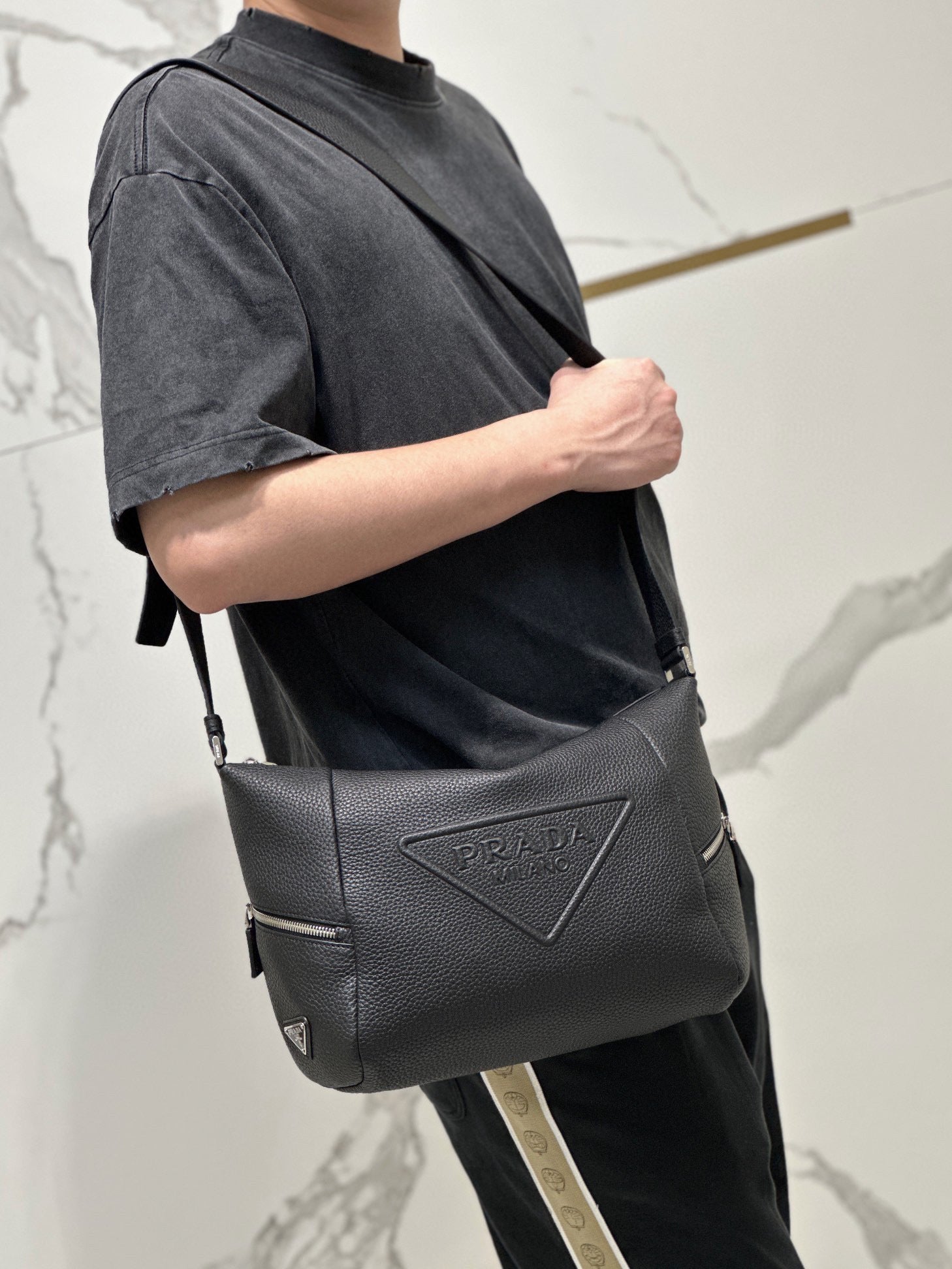 PD LEATHER BAG WITH SHOULDER STRAP
