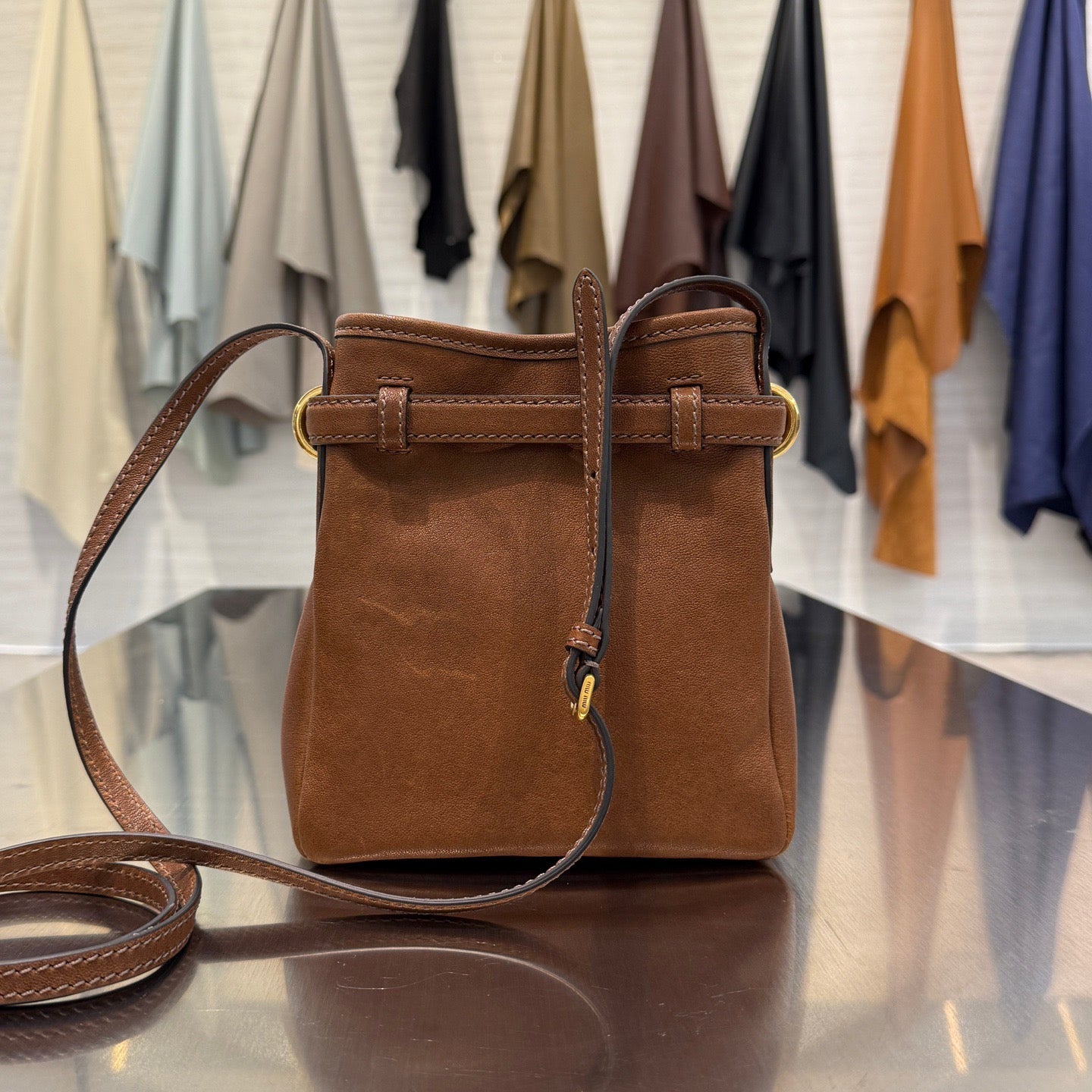 MIU M NAPPA LEATHER POUCH