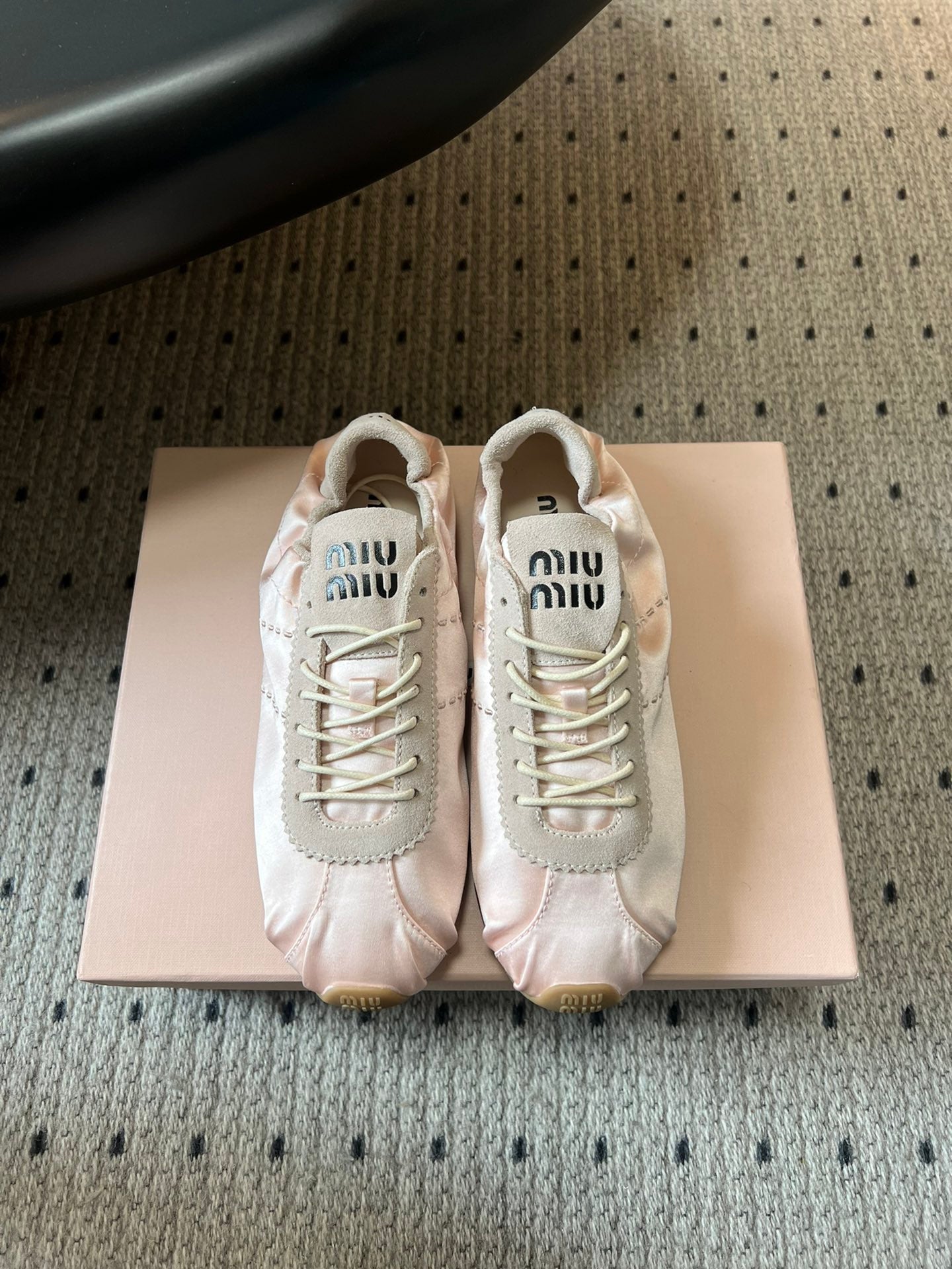 MIU M SATIN SNEAKERS