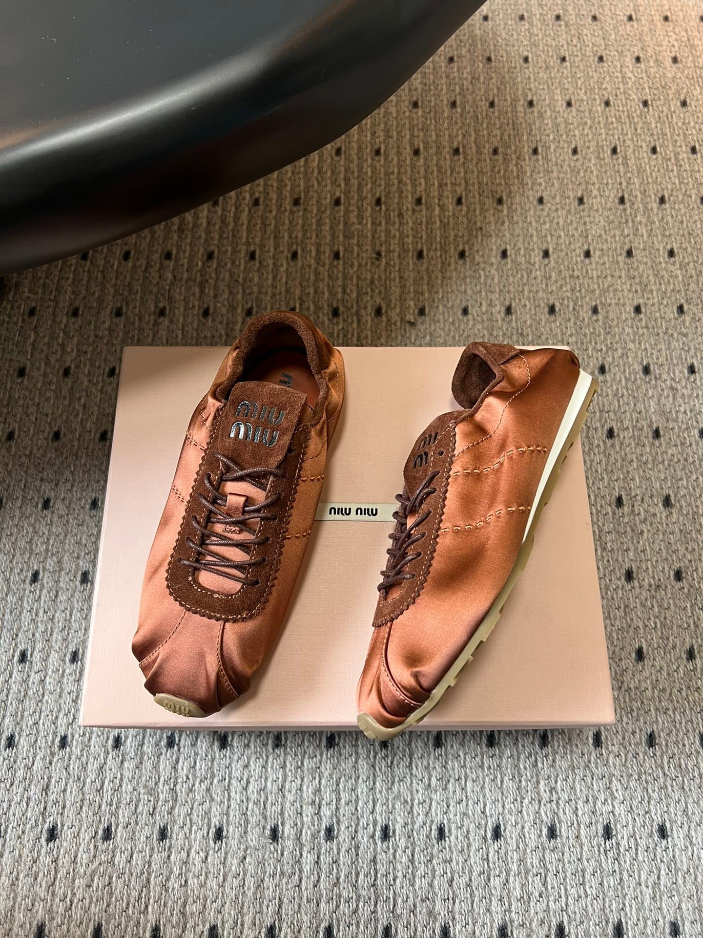 MIU M SATIN SNEAKERS