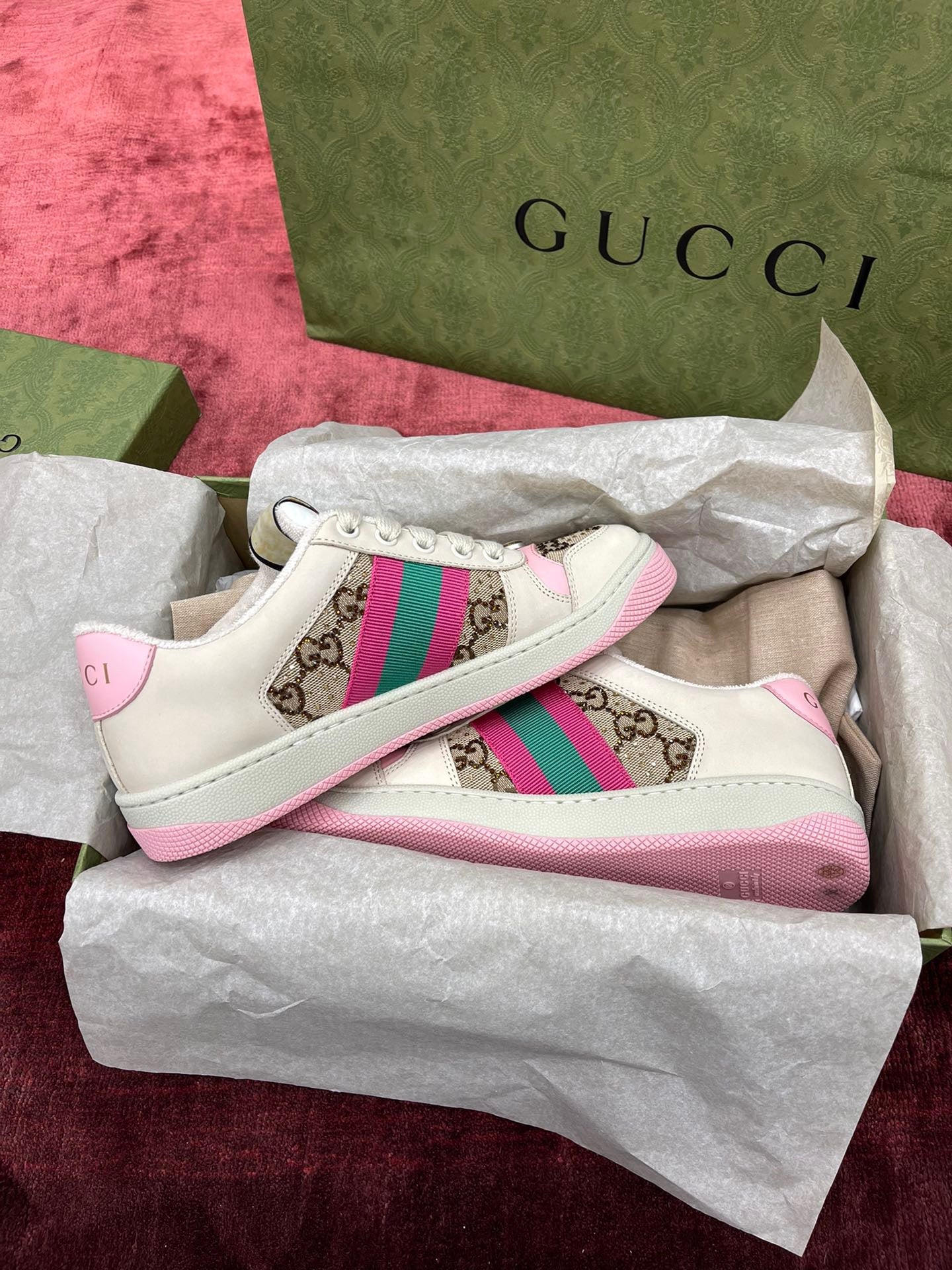 GG SCREENER LEATHER SNEAKERS