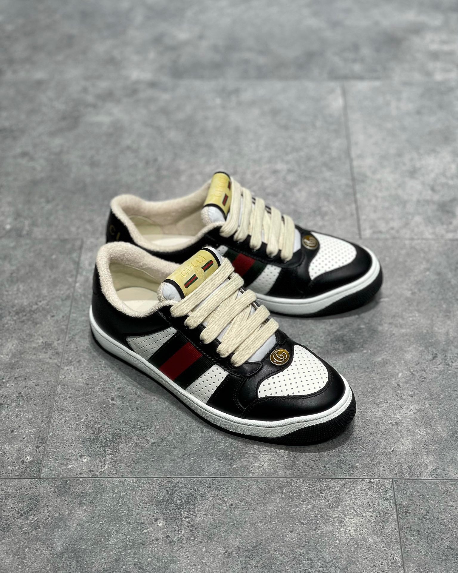 GG SCREENER LEATHER SNEAKERS
