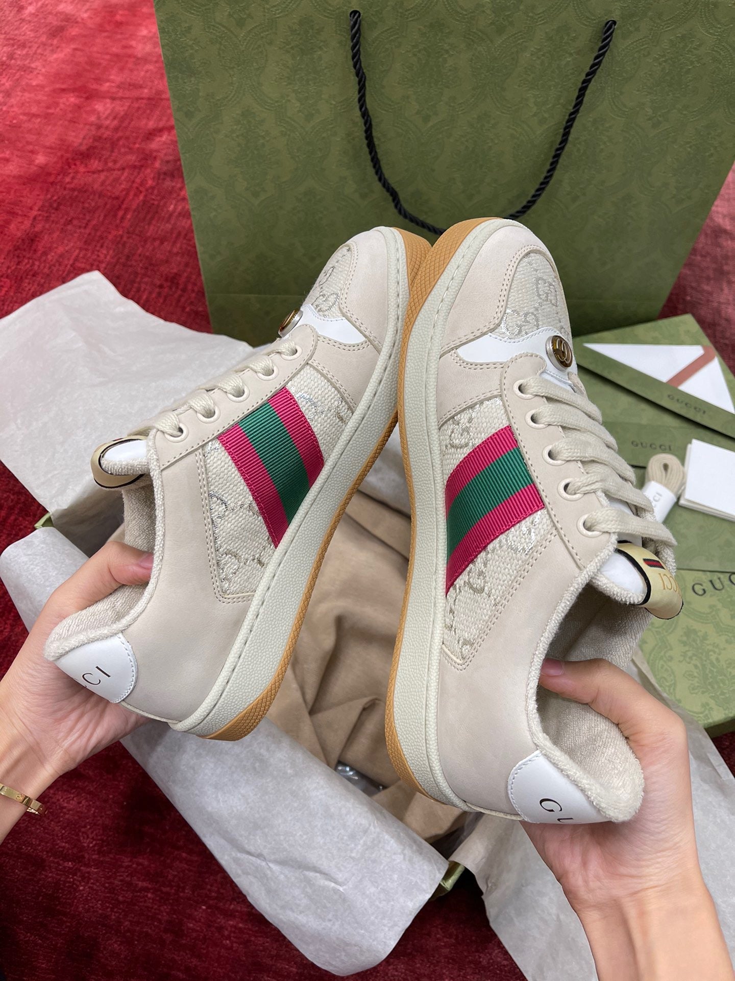 GG SCREENER LEATHER SNEAKERS