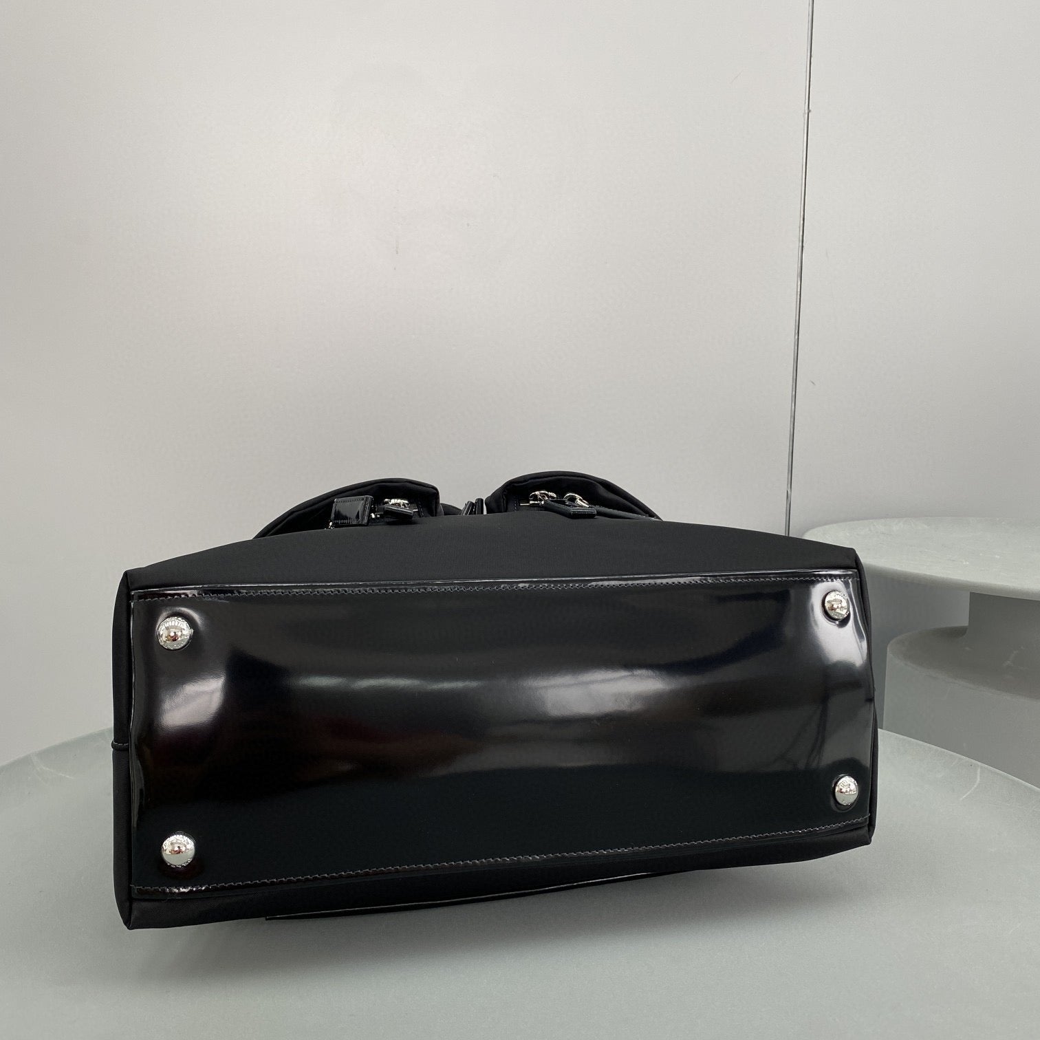 PD SIGNAUX NYLON AND LEATHER HOBO BAG