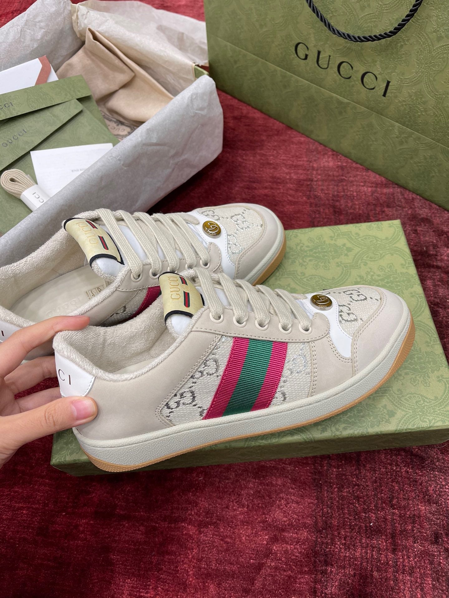 GG SCREENER LEATHER SNEAKERS