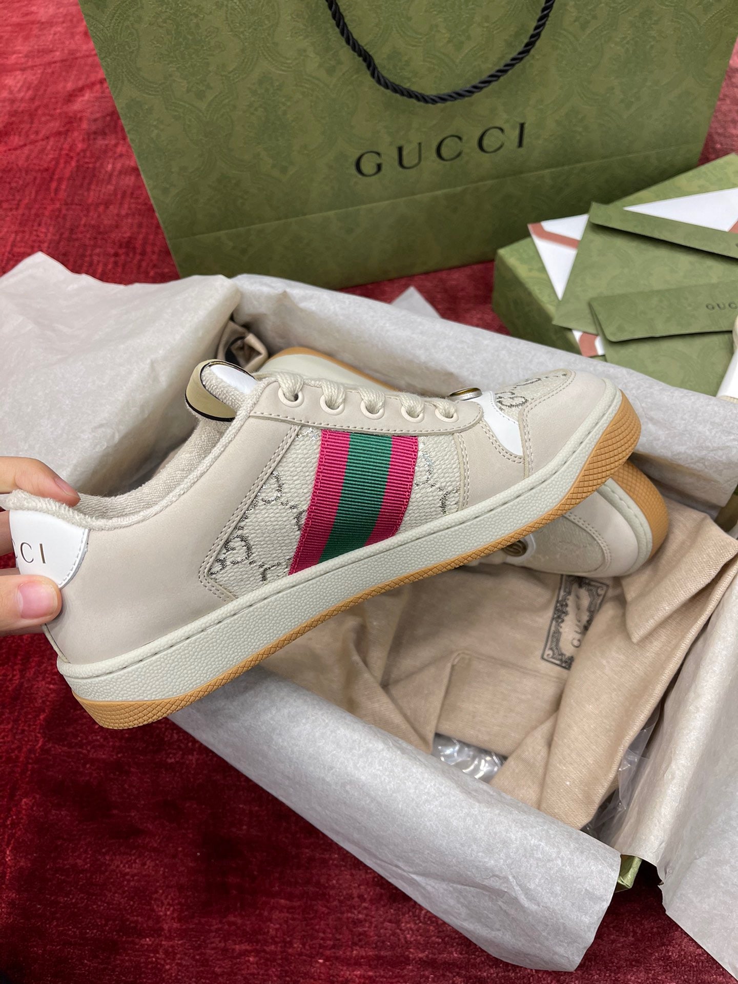 GG SCREENER LEATHER SNEAKERS