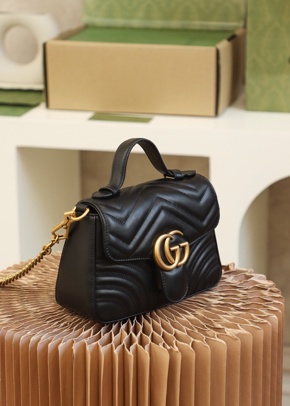 GG MARMONT MINI TOP HANDLE BAG
