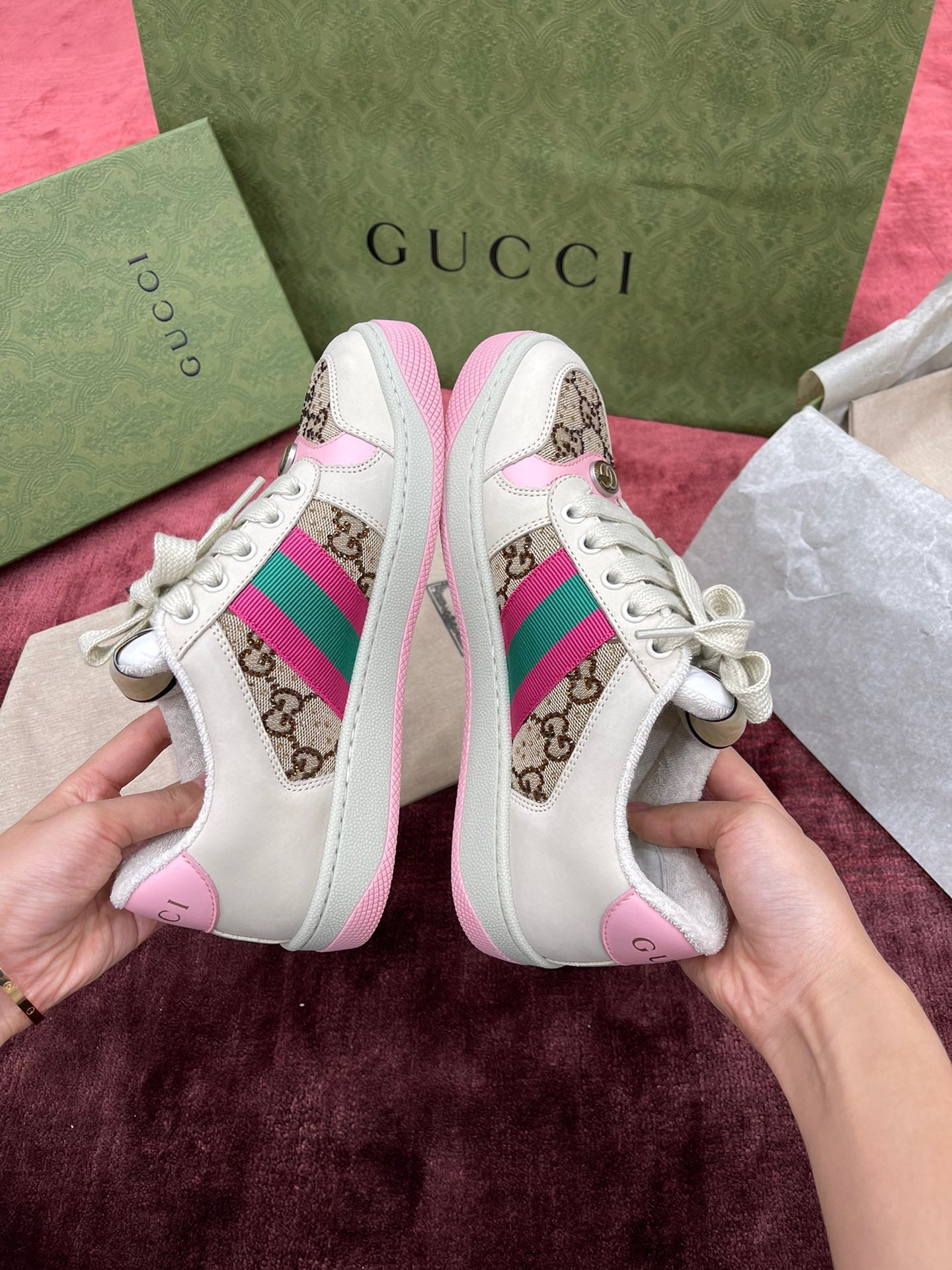 GG SCREENER LEATHER SNEAKERS
