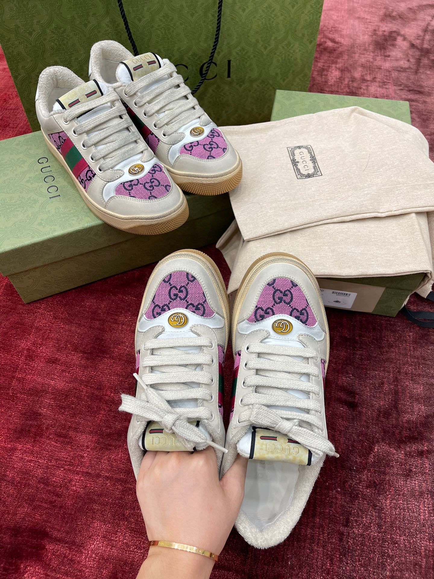 GG SCREENER LEATHER SNEAKERS
