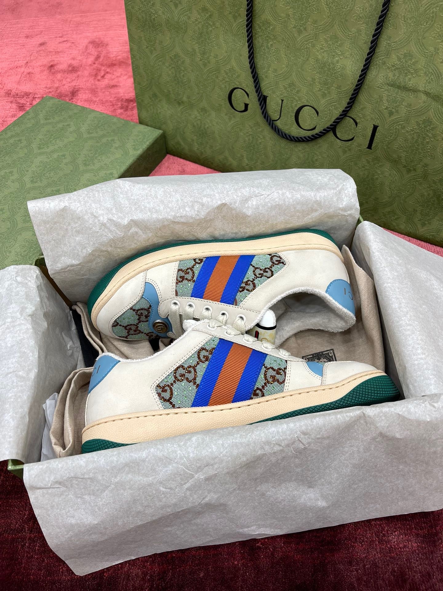 GG SCREENER LEATHER SNEAKERS